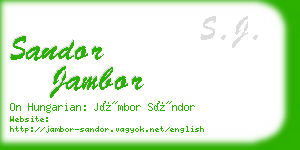 sandor jambor business card